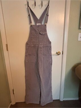 American Eagle grey cord stovepipe overalls